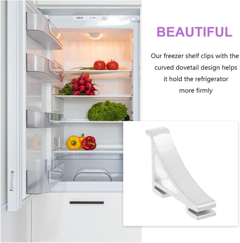 DOITOOL Freezer Shelf Clips Refrigerator Support Hooks Cooler Shelf Brace Replacement Freezer Clips for Household Refrigerators Easy Install Durable 3.5X2.5X0.35 Inch - Image 2